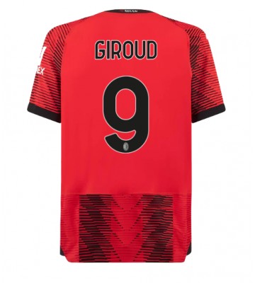 AC Milan Olivier Giroud #9 Replika Hjemmebanetrøje 2023-24 Kortærmet